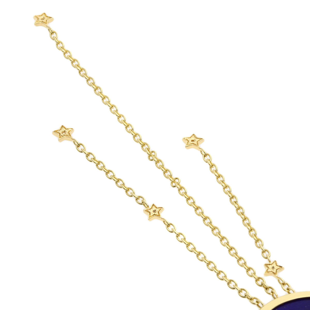 CHANEL Sur Signe Durion Lapis Lazuli & Azure stone Diamond Necklace K18 Yellow Gold Ladies [Used]