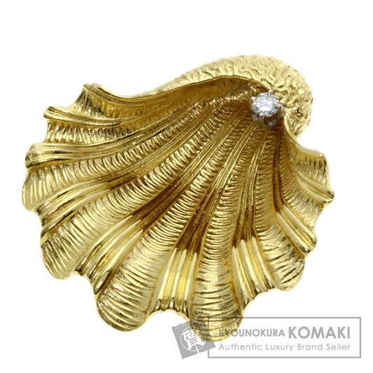 TIFFANY&Co. Shell motif 1P Diamond Brooch K18 Yellow Gold Ladies [Used]