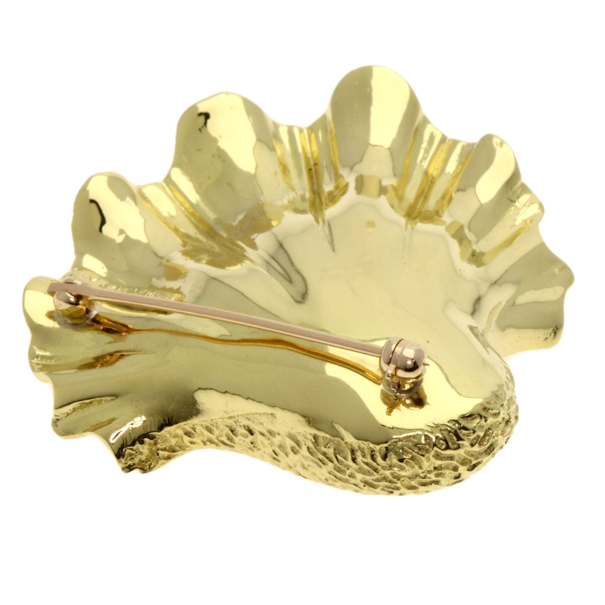 TIFFANY&Co. Shell motif 1P Diamond Brooch K18 Yellow Gold Ladies [Used]