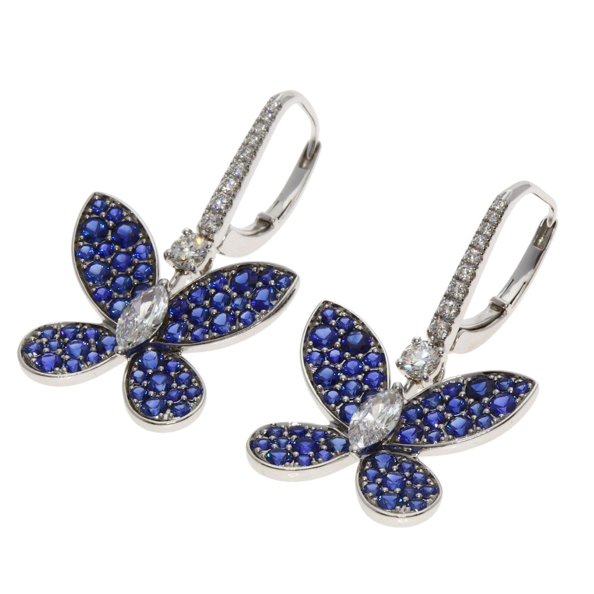 GRAFF Butterfly Sapphire Diamond earring K18 White Gold Ladies [Used]