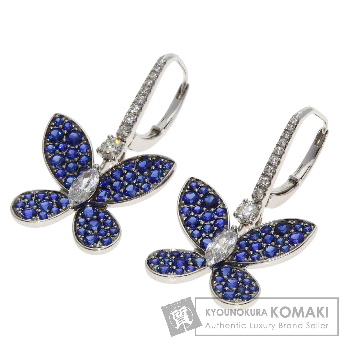 GRAFF Butterfly Sapphire Diamond earring K18 White Gold Ladies [Used]