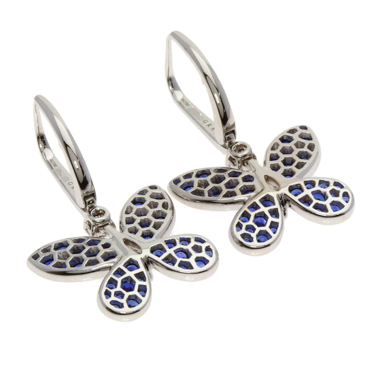 GRAFF Butterfly Sapphire Diamond earring K18 White Gold Ladies [Used]
