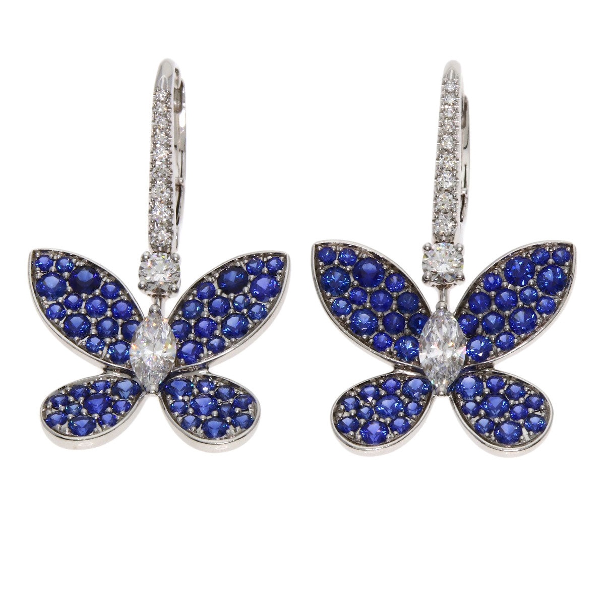 GRAFF Butterfly Sapphire Diamond earring K18 White Gold Ladies [Used]