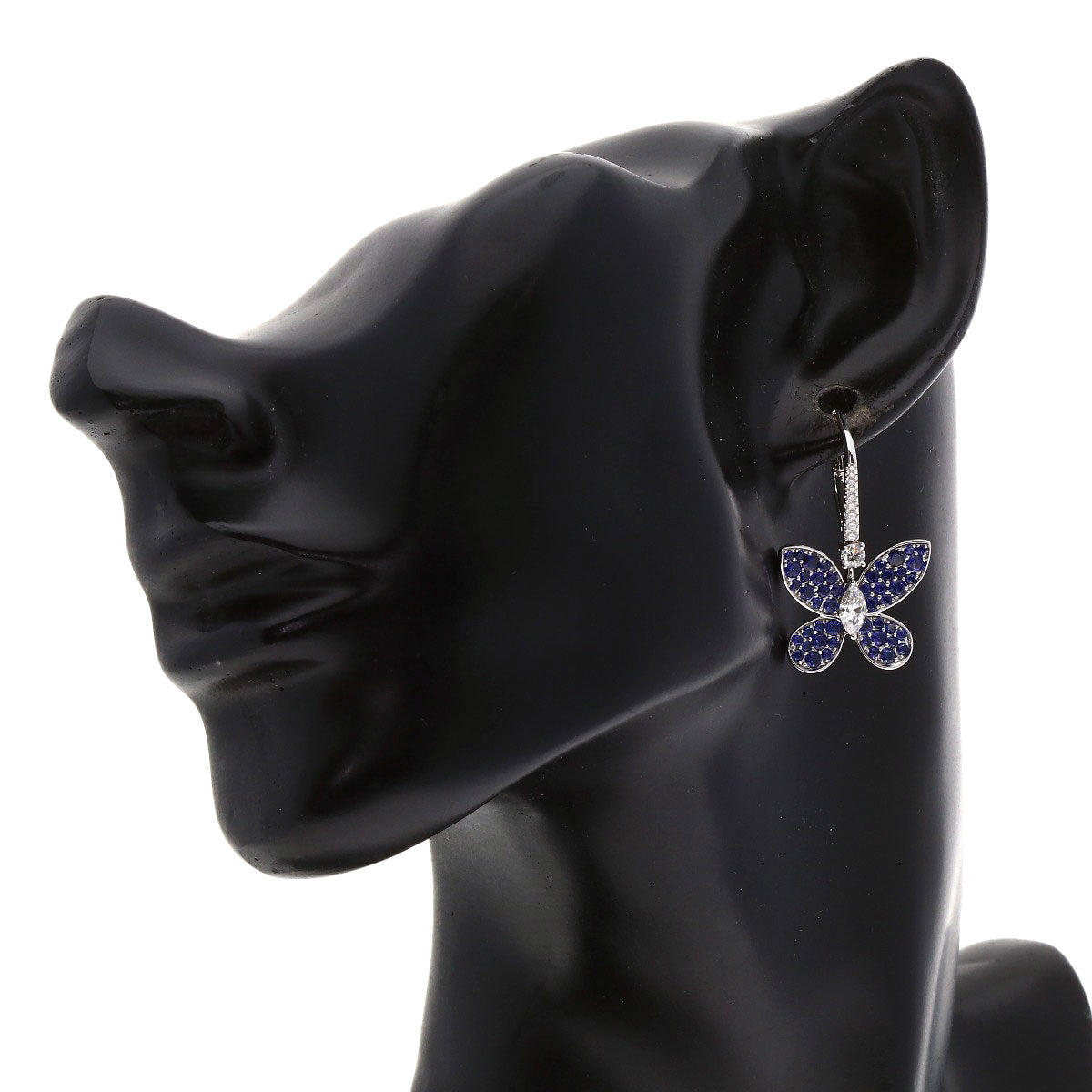 GRAFF Butterfly Sapphire Diamond earring K18 White Gold Ladies [Used]