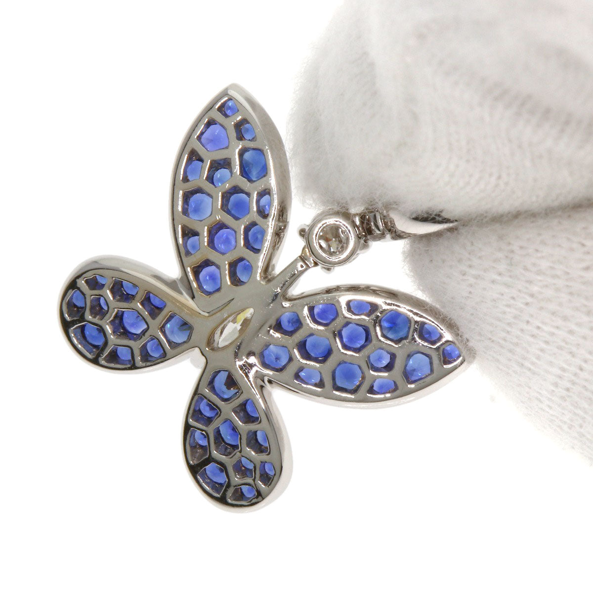 GRAFF Butterfly Sapphire Diamond earring K18 White Gold Ladies [Used]