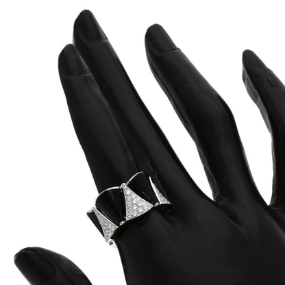 BVLGARI Diva Dream Onyx Diamond #53 Ring K18 White Gold Ladies [Used]