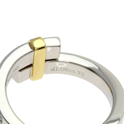 TIFFANY&Co. Edge Bypass Diamond Ring Platinum PT950 18K Yellow GoldLadies [Used]