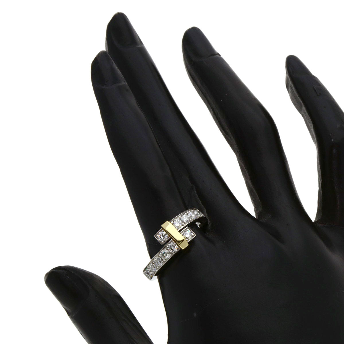 TIFFANY&Co. Edge Bypass Diamond Ring Platinum PT950 18K Yellow GoldLadies [Used]