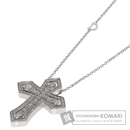Damiani Belle Epoque Crown Diamond L size Necklace K18 White Gold Ladies [Used]