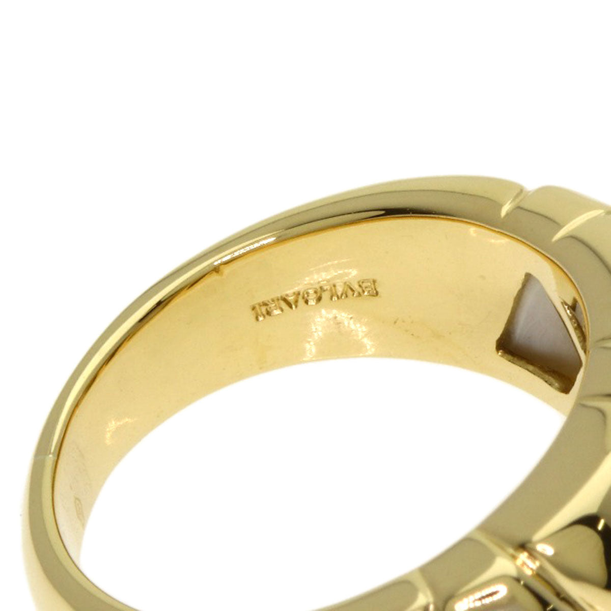BVLGARI White shell Ring K18 Yellow Gold Ladies [Used]