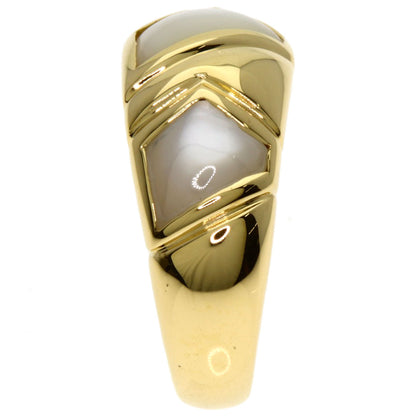 BVLGARI White shell Ring K18 Yellow Gold Ladies [Used]