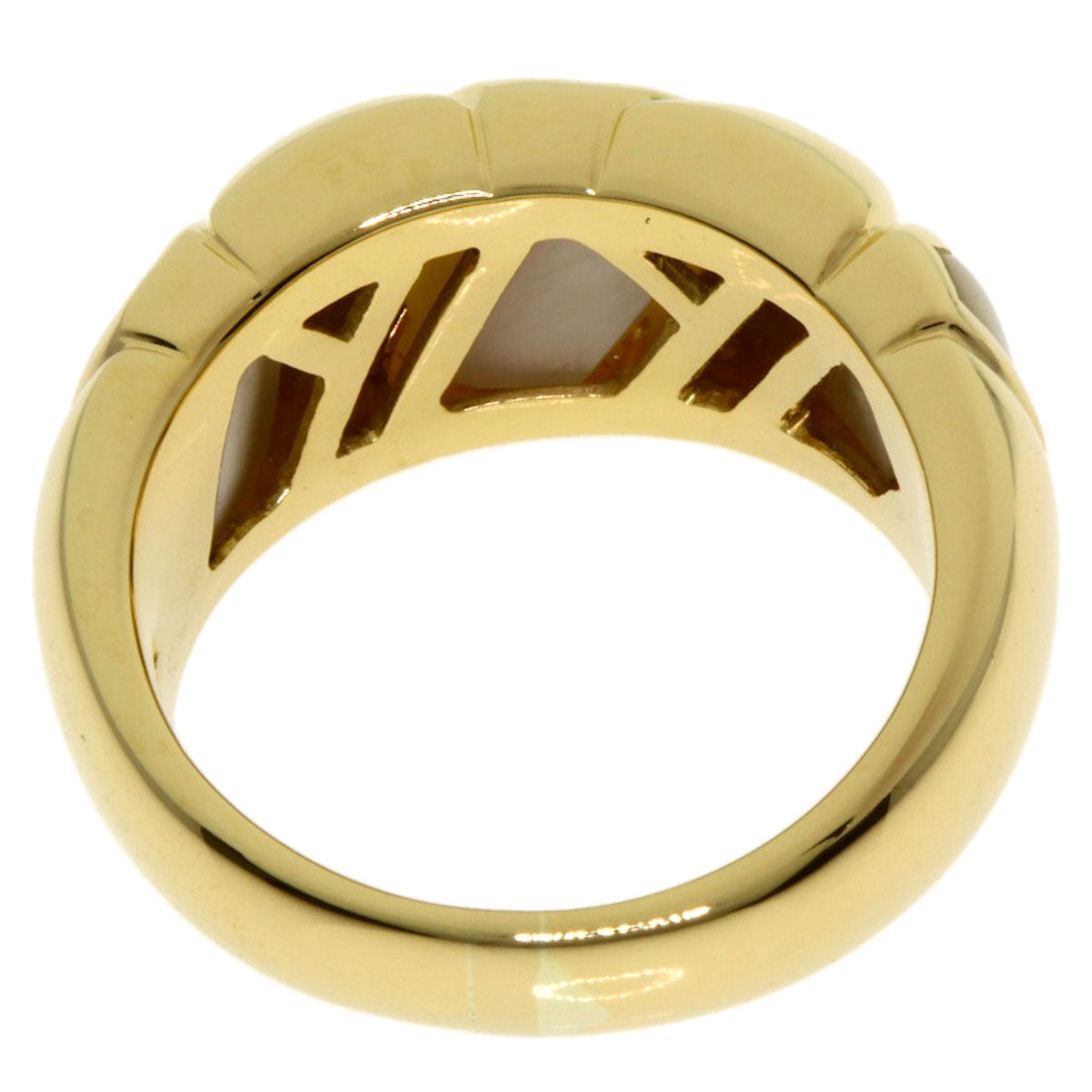 BVLGARI White shell Ring K18 Yellow Gold Ladies [Used]