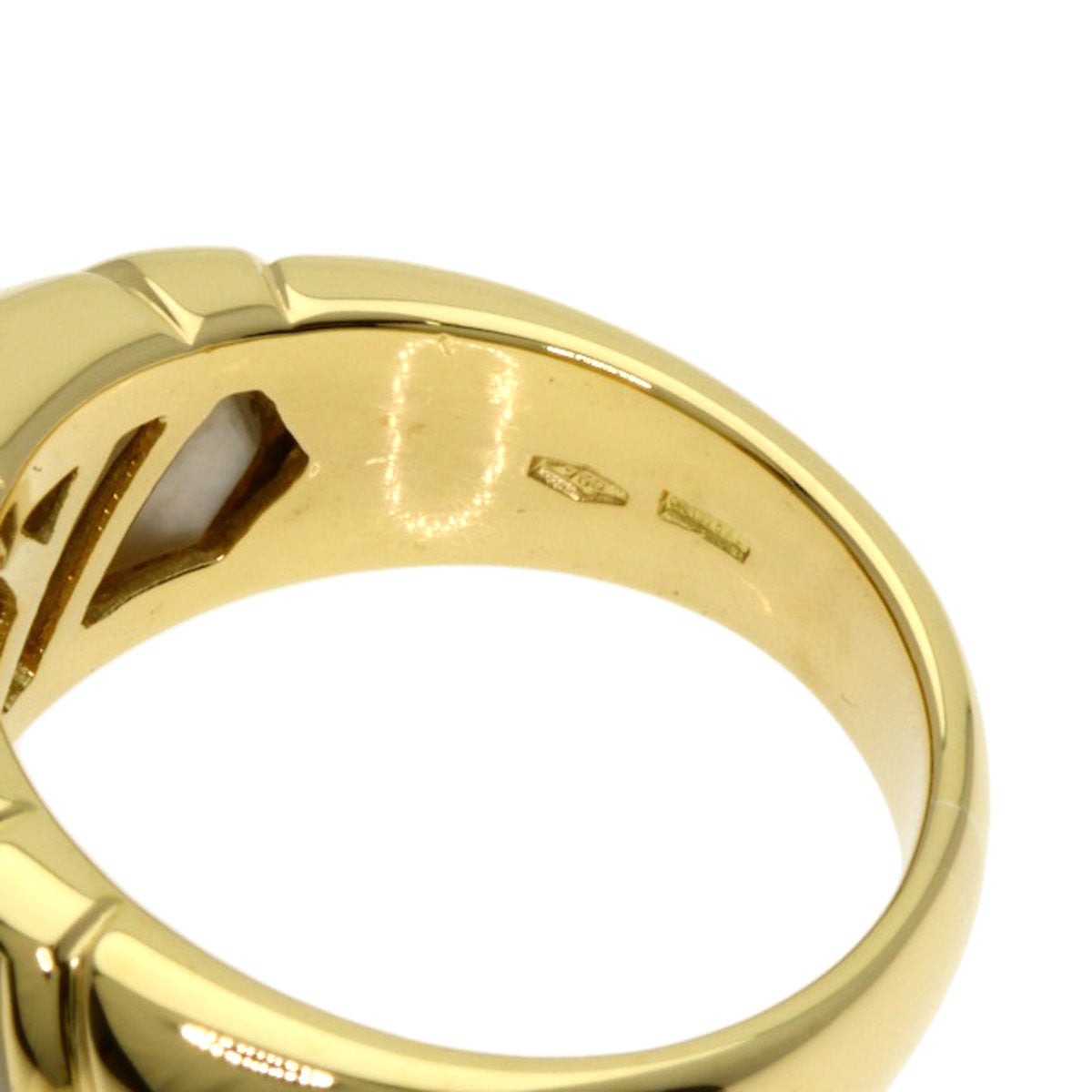 BVLGARI White shell Ring K18 Yellow Gold Ladies [Used]