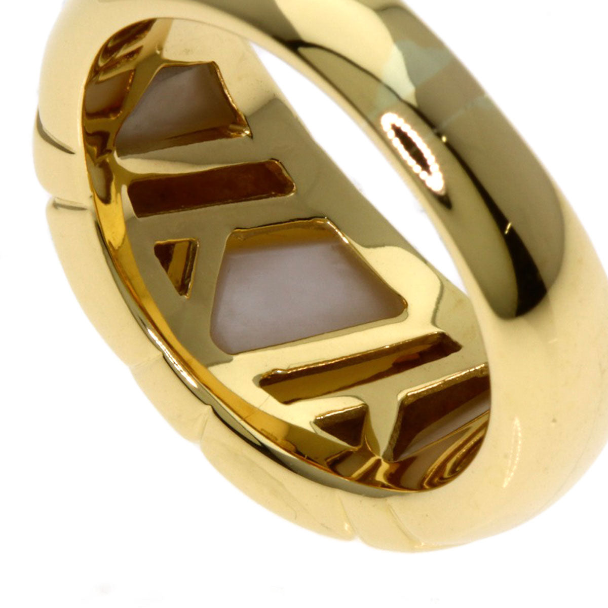 BVLGARI White shell Ring K18 Yellow Gold Ladies [Used]