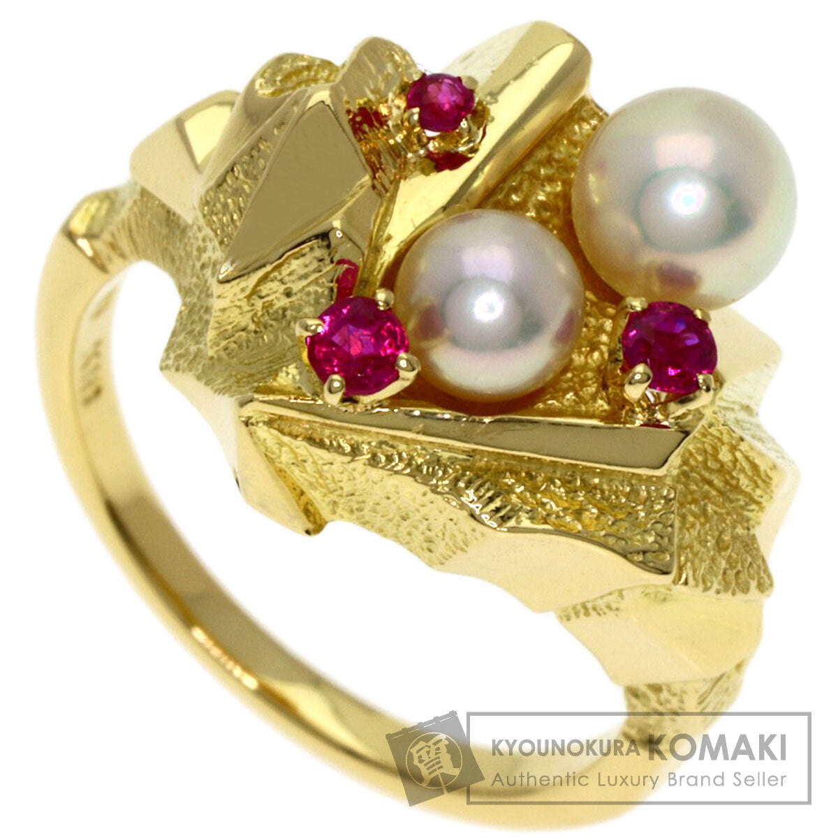 MIKIMOTO Pearl Pearl Ruby Ring K18 Yellow Gold Ladies [Used]