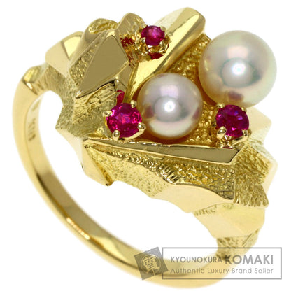 MIKIMOTO Pearl Pearl Ruby Ring K18 Yellow Gold Ladies [Used]