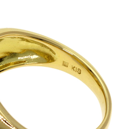 MIKIMOTO Perlita Pearl Pearl 3P Diamond Ring K18 Yellow Gold Ladies [Used]