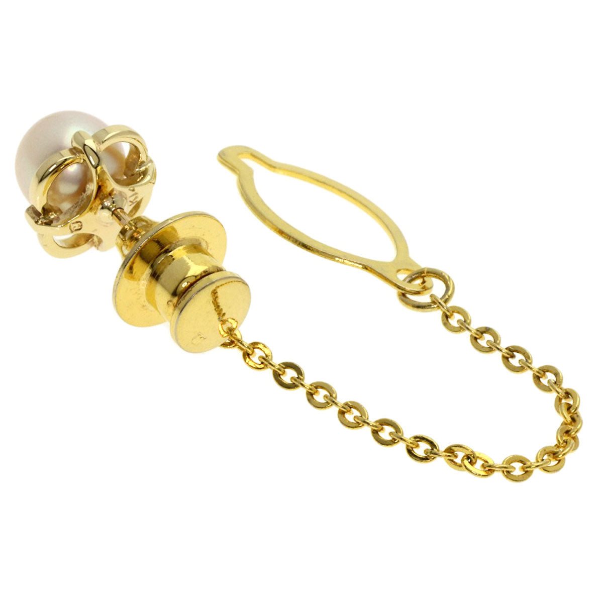 MIKIMOTO Pearl Pearl Titac Tie pin K14 Yellow Gold mens [Used]