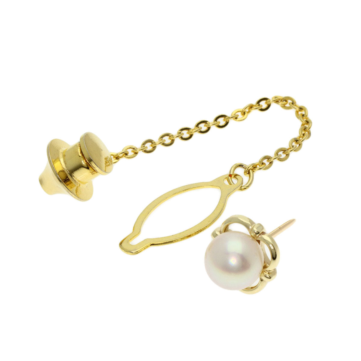MIKIMOTO Pearl Pearl Titac Tie pin K14 Yellow Gold mens [Used]