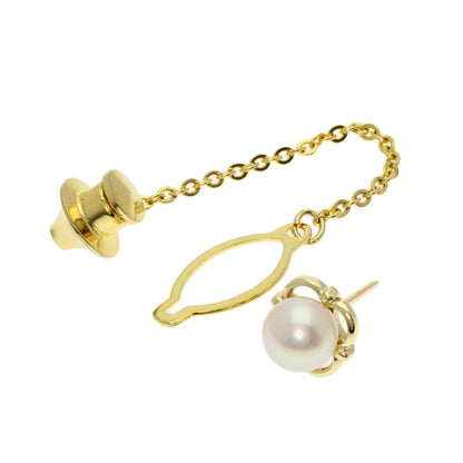 MIKIMOTO Pearl Pearl Titac Tie pin K14 Yellow Gold mens [Used]