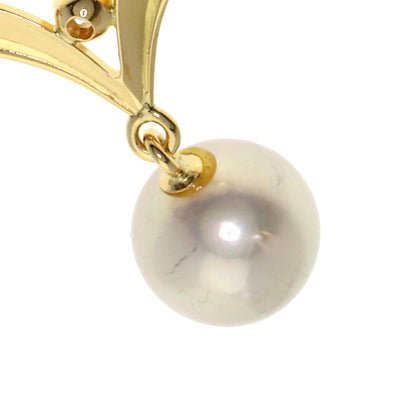 MIKIMOTO Pearl Pearl Diamond Necklace K18 Yellow Gold Ladies [Used]