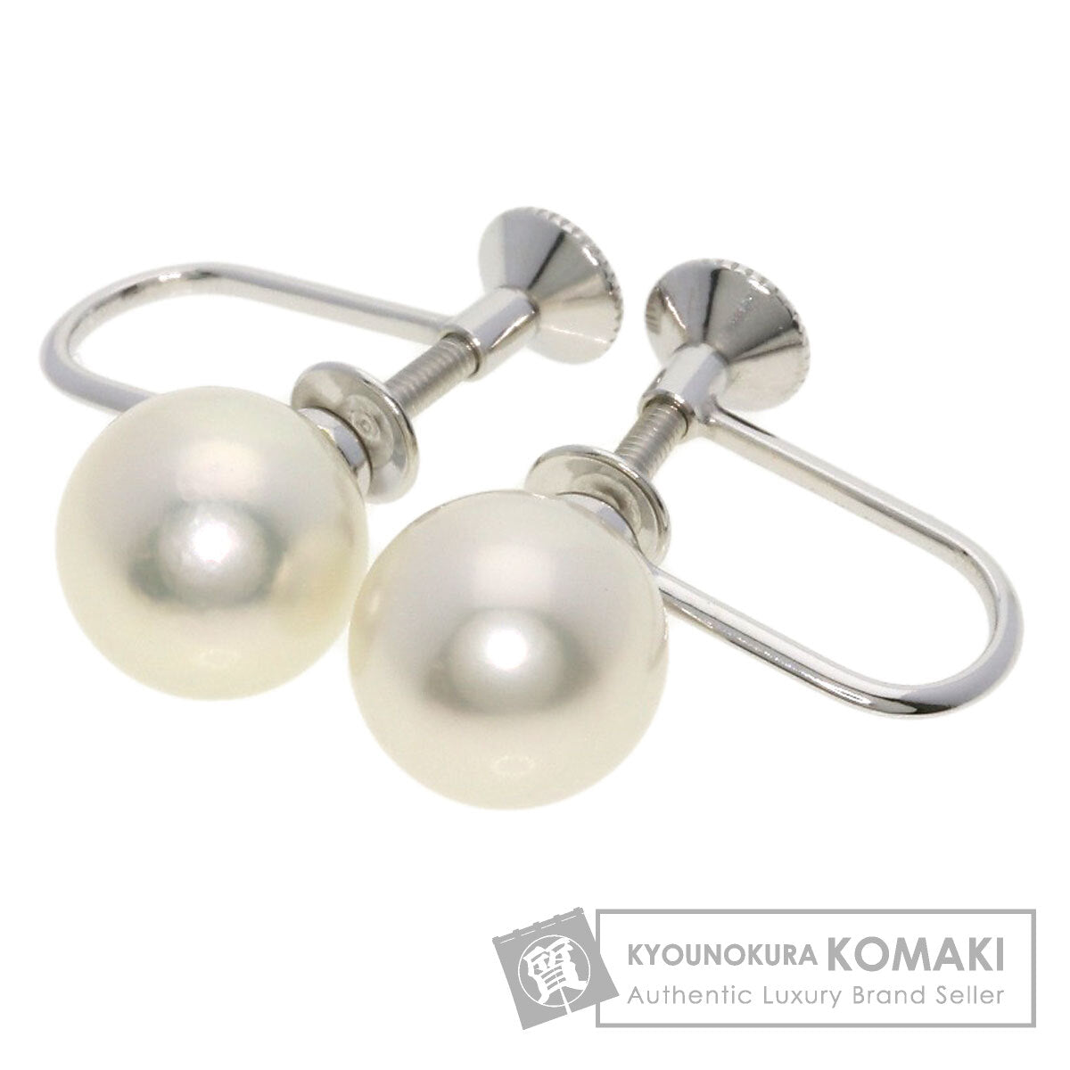MIKIMOTO Pearl Pearl Earring K18 White Gold Ladies [Used]
