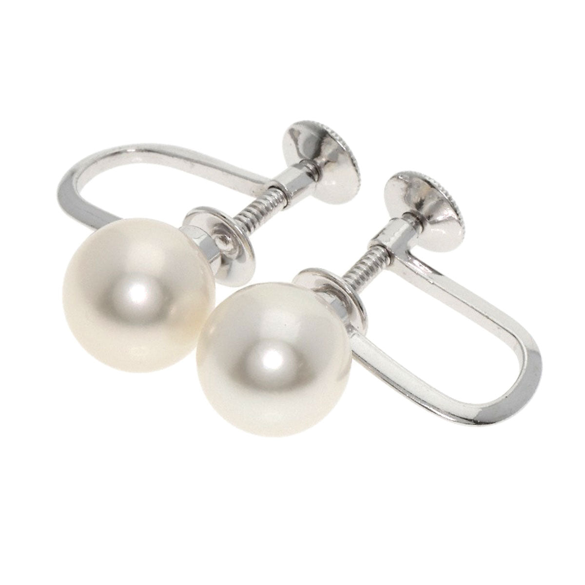 MIKIMOTO Pearl Pearl Earring K14 White Gold Ladies [Used]