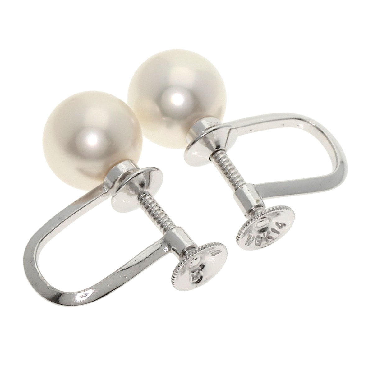 MIKIMOTO Pearl Pearl Earring K14 White Gold Ladies [Used]