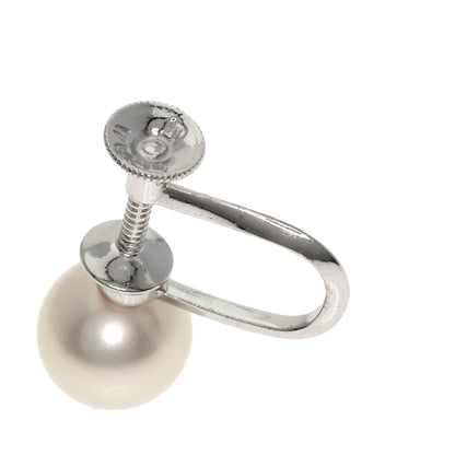 MIKIMOTO Pearl Pearl Earring K14 White Gold Ladies [Used]