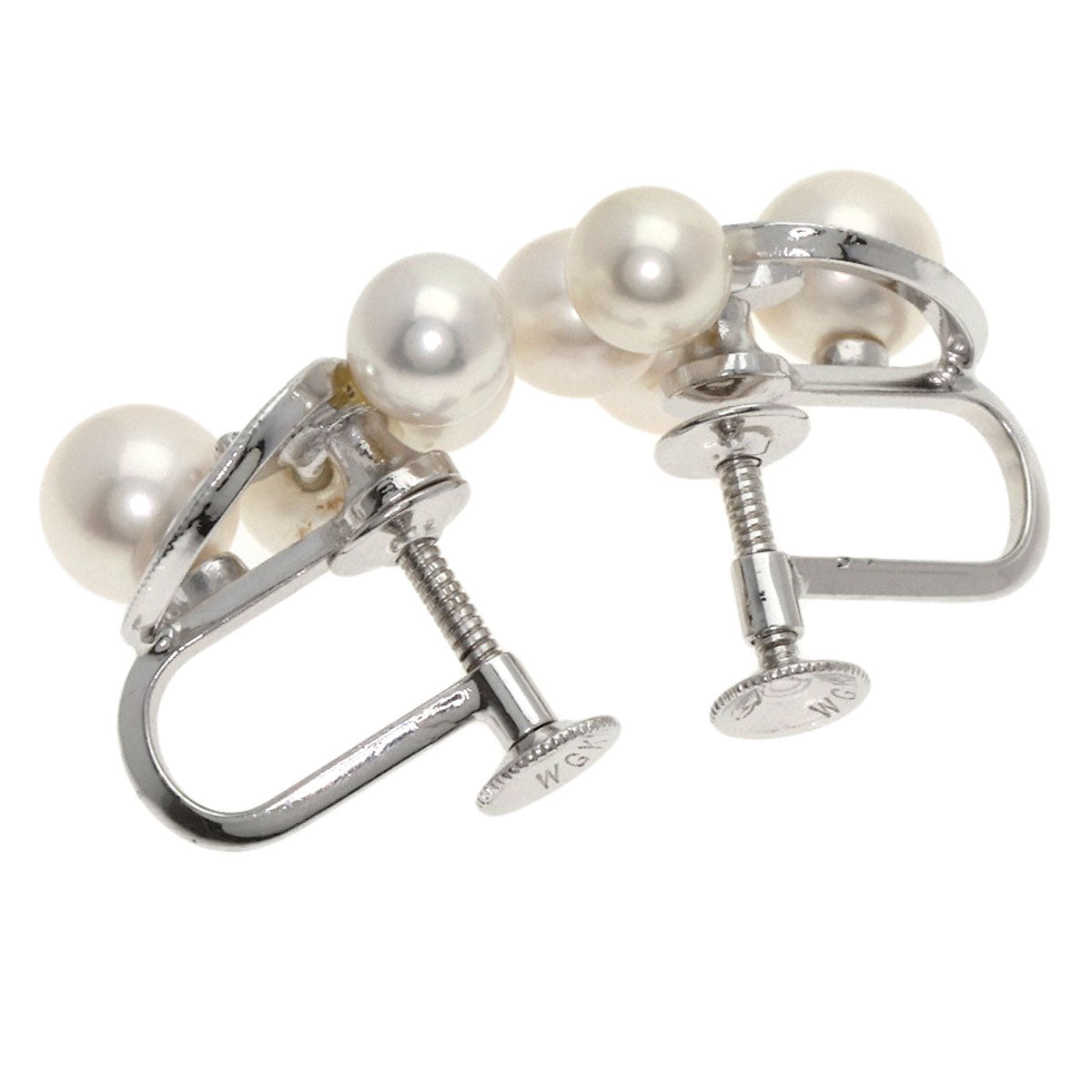 MIKIMOTO Pearl Pearl Earring K14 White Gold Ladies [Used]