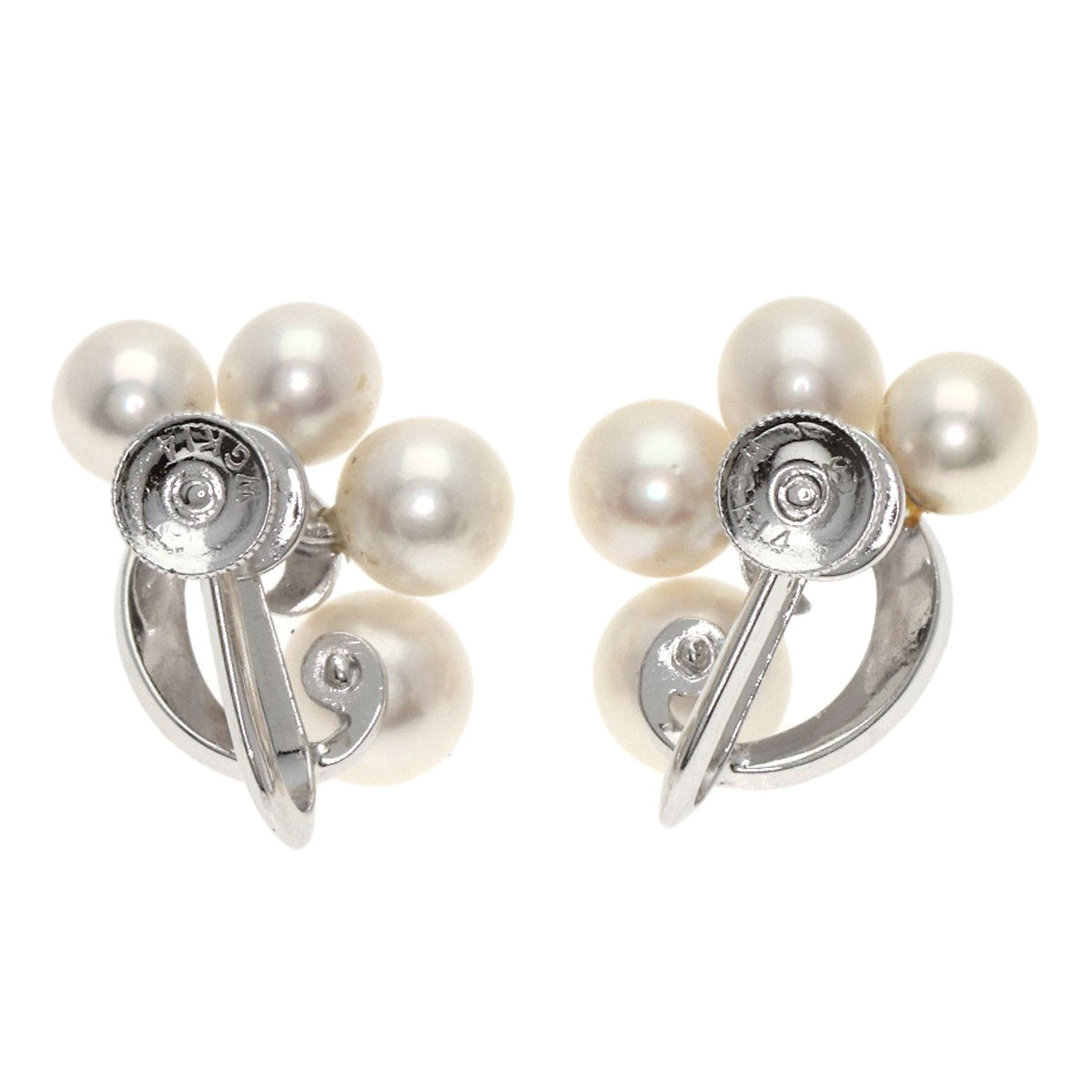 MIKIMOTO Pearl Pearl Earring K14 White Gold Ladies [Used]