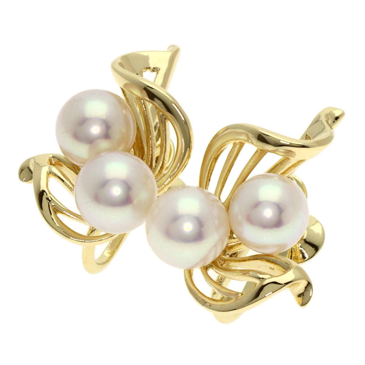 MIKIMOTO Pearl Pearl Earring K14 Yellow Gold Ladies [Used]