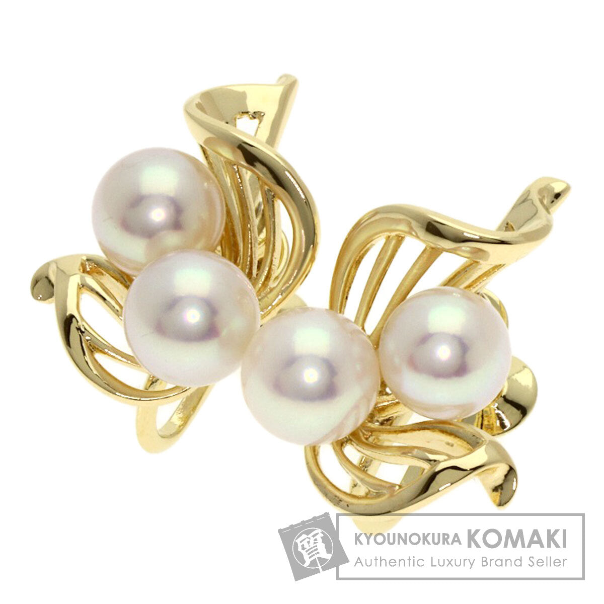 MIKIMOTO Pearl Pearl Earring K14 Yellow Gold Ladies [Used]