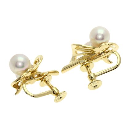 MIKIMOTO Pearl Pearl Earring K14 Yellow Gold Ladies [Used]