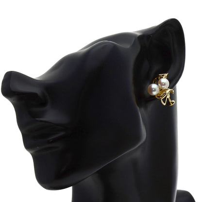 MIKIMOTO Pearl Pearl Earring K14 Yellow Gold Ladies [Used]