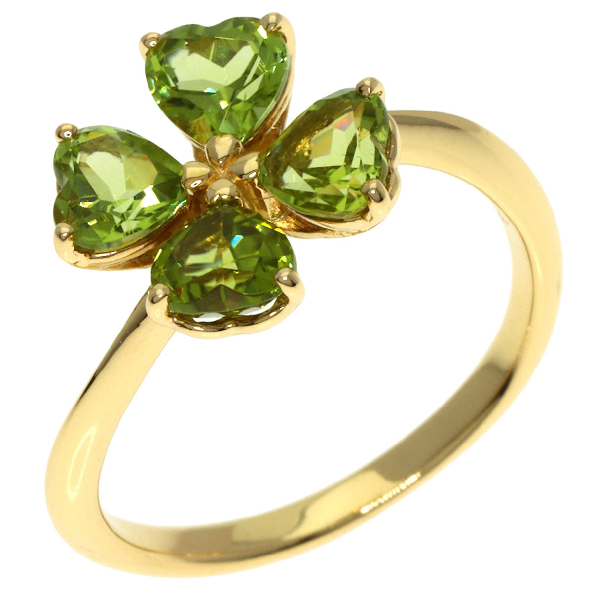 TASAKI Flower Peridot Ring K18 Yellow Gold Ladies [Used]