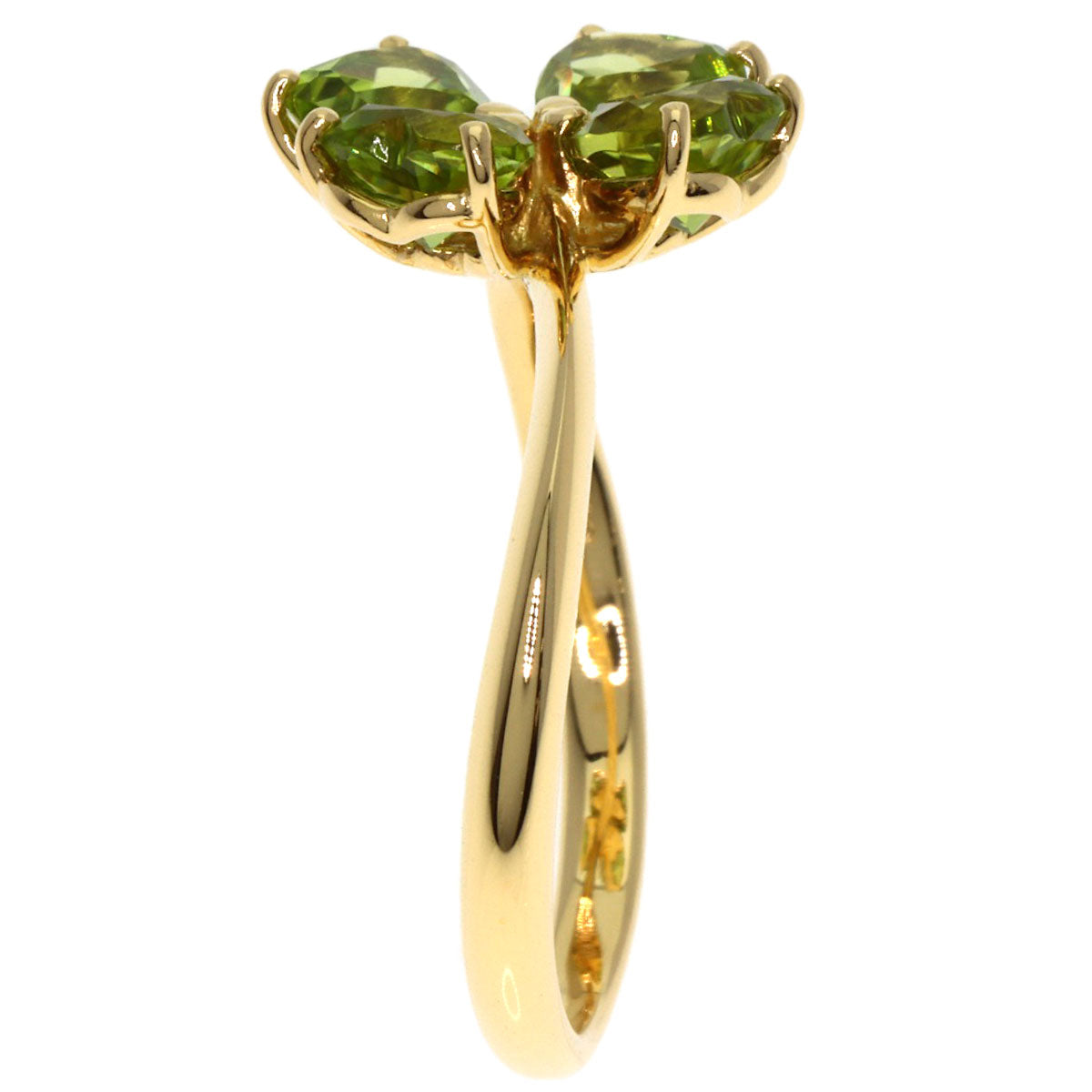 TASAKI Flower Peridot Ring K18 Yellow Gold Ladies [Used]
