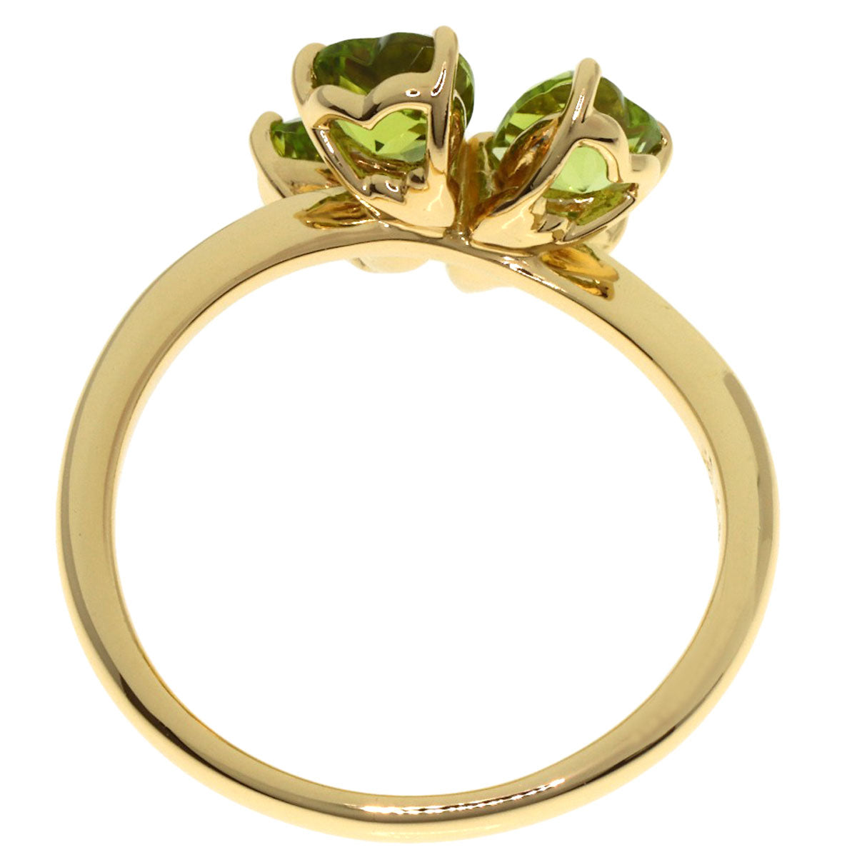 TASAKI Flower Peridot Ring K18 Yellow Gold Ladies [Used]