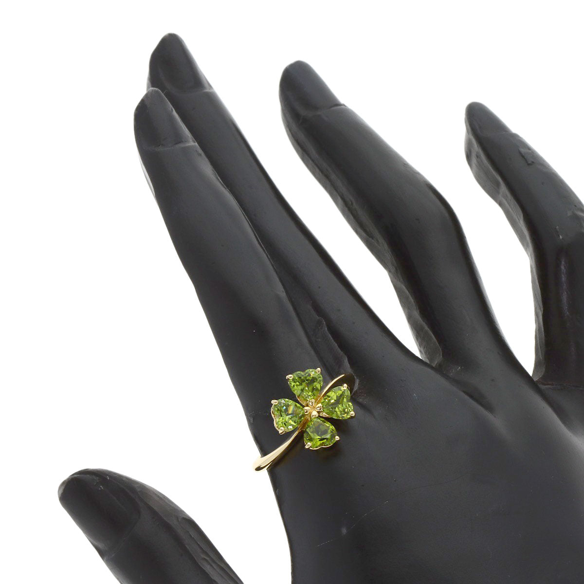 TASAKI Flower Peridot Ring K18 Yellow Gold Ladies [Used]