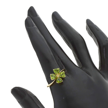 TASAKI Flower Peridot Ring K18 Yellow Gold Ladies [Used]