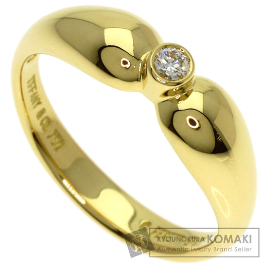 TIFFANY&Co. Double Teardrop 1P Diamond Ring K18 Yellow Gold Ladies [Used]
