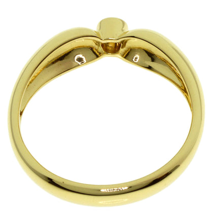 TIFFANY&Co. Double Teardrop 1P Diamond Ring K18 Yellow Gold Ladies [Used]