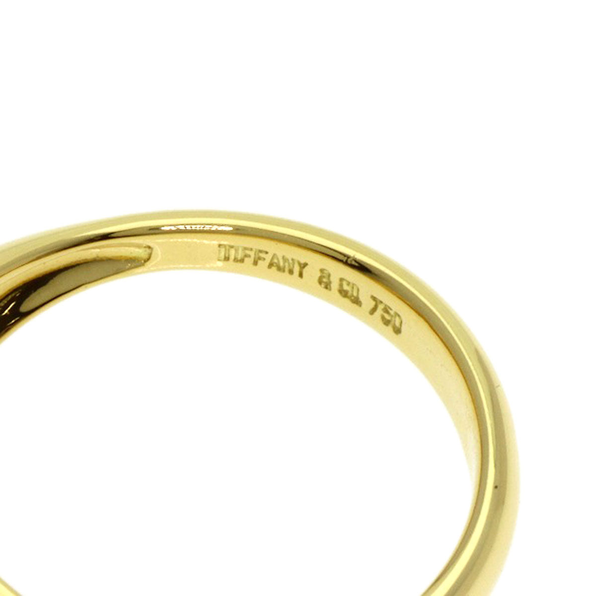 TIFFANY&Co. Double Teardrop 1P Diamond Ring K18 Yellow Gold Ladies [Used]