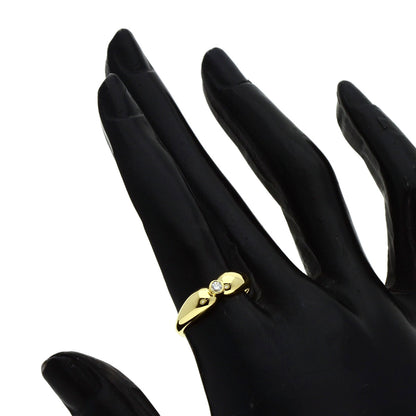 TIFFANY&Co. Double Teardrop 1P Diamond Ring K18 Yellow Gold Ladies [Used]