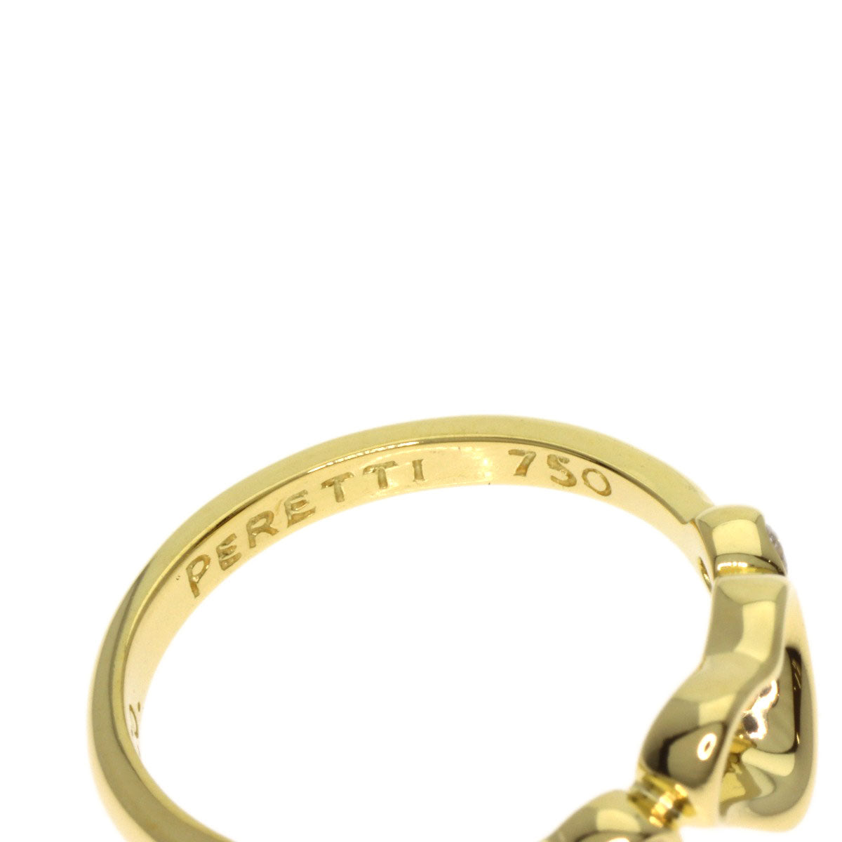 TIFFANY&Co. Open Heart Diamond Ring K18 Yellow Gold Ladies [Used]