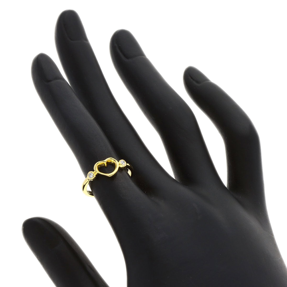 TIFFANY&Co. Open Heart Diamond Ring K18 Yellow Gold Ladies [Used]