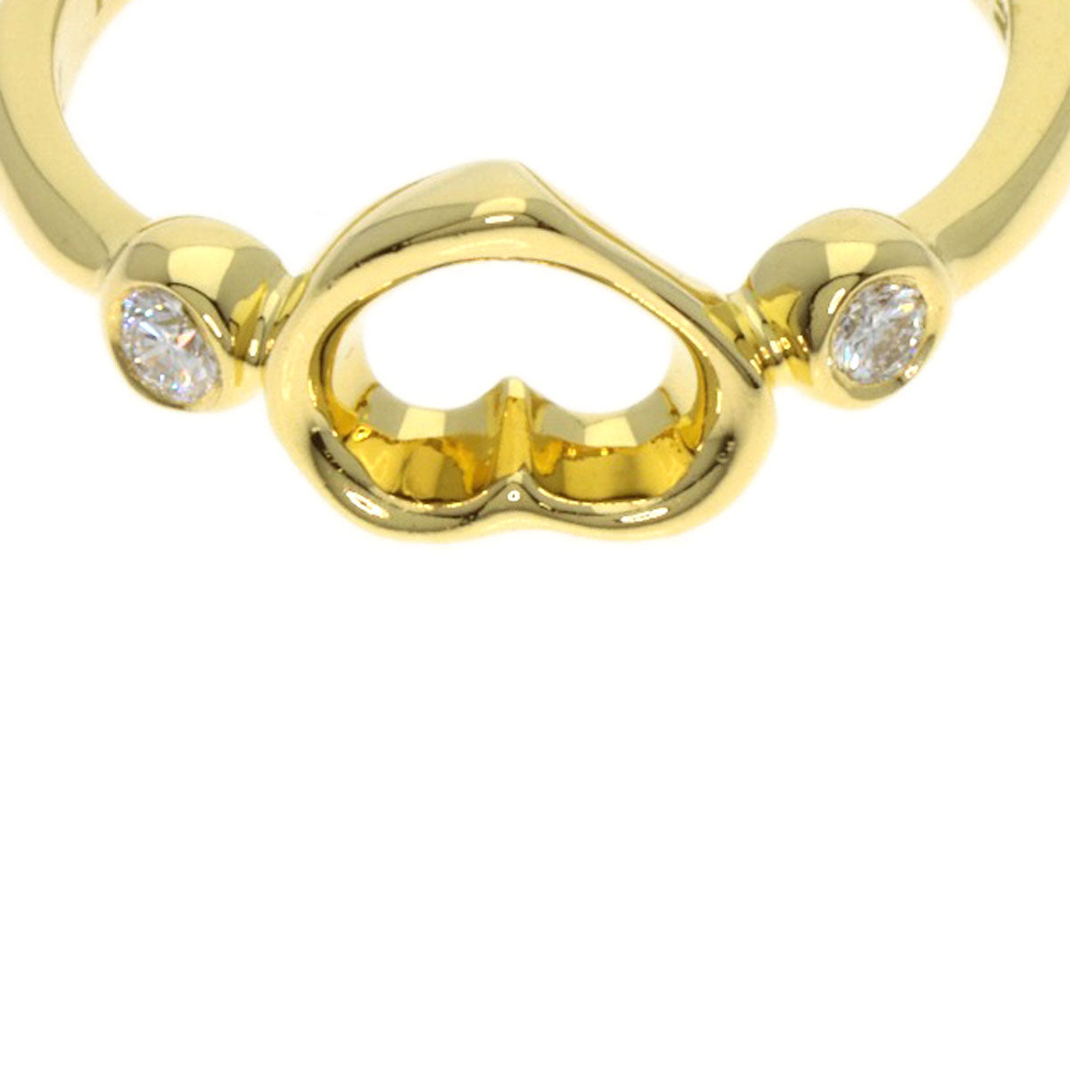 TIFFANY&Co. Open Heart Diamond Ring K18 Yellow Gold Ladies [Used]