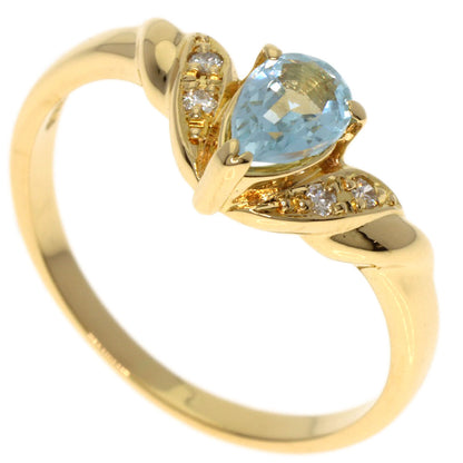TASAKI Aquamarine Diamond Ring K18 Yellow Gold Ladies [Used]