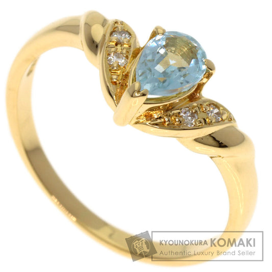 TASAKI Aquamarine Diamond Ring K18 Yellow Gold Ladies [Used]