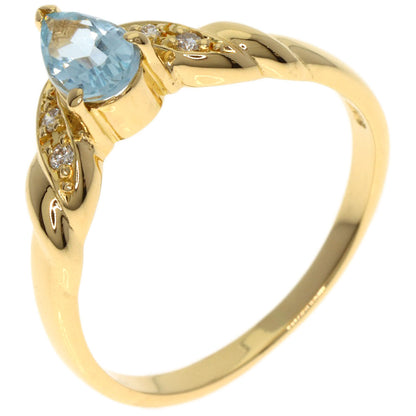 TASAKI Aquamarine Diamond Ring K18 Yellow Gold Ladies [Used]
